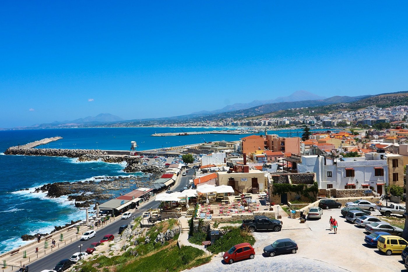 Exploring Crete by car – scenic coastal view Rethymno